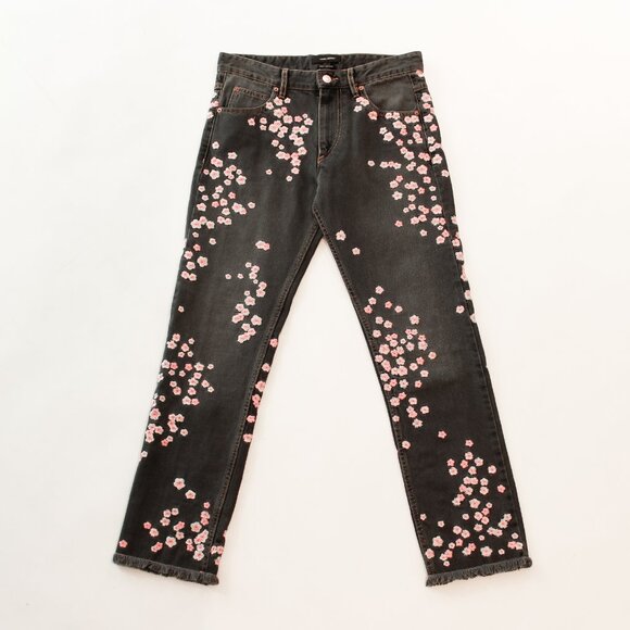 NWT! Runway Collectors! ISABEL MARANT ‘Holan’ Cherry Blossom Embroidered Jeans - Picture 7 of 16